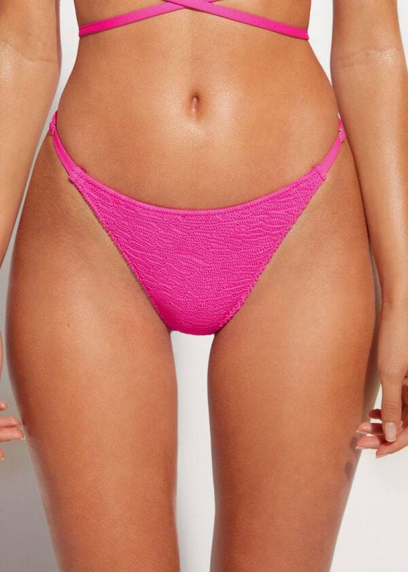 Calzedonia Thin Sides Thong Miami Women\'s Bikini Bottoms Pink | CA 2561NB