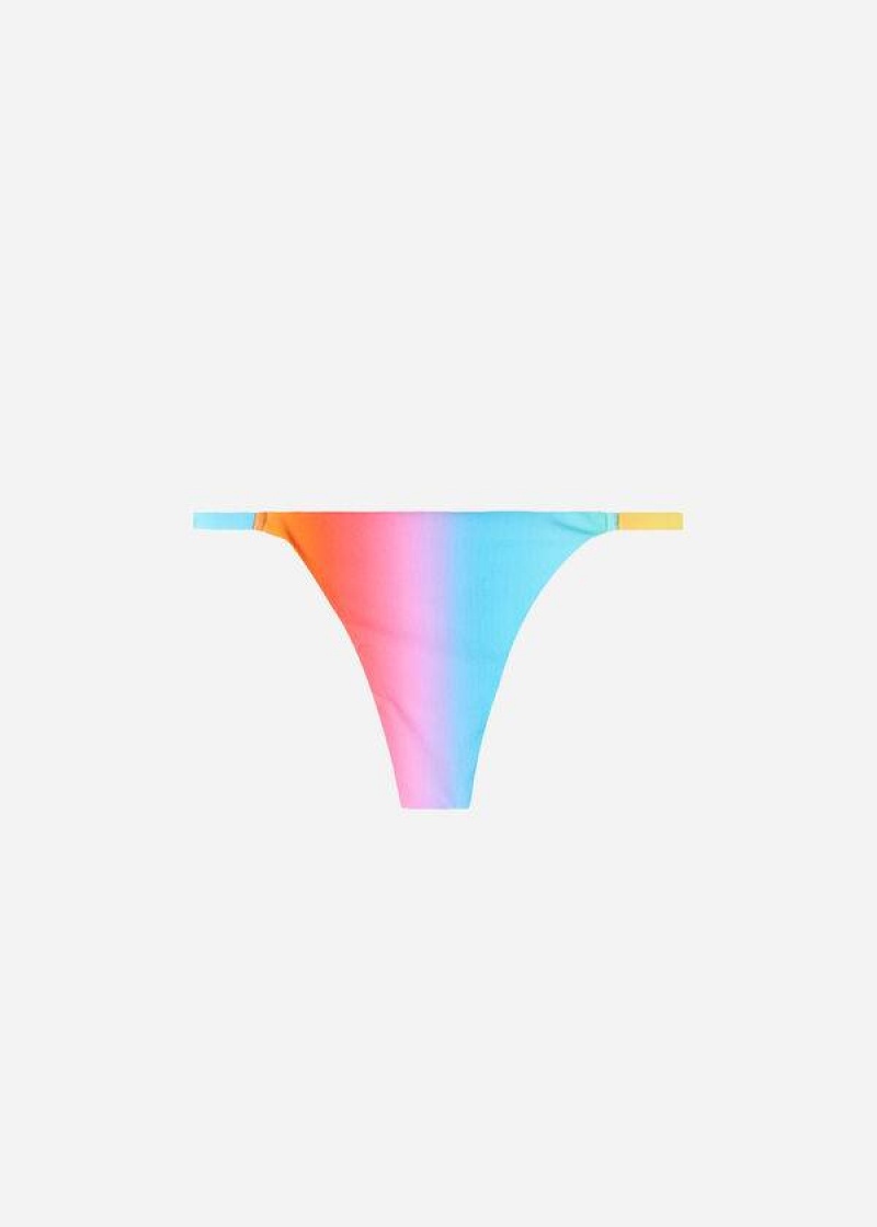 Calzedonia Thong Barcellona Women's Bikini Bottoms Multicolor | CA 2560MA