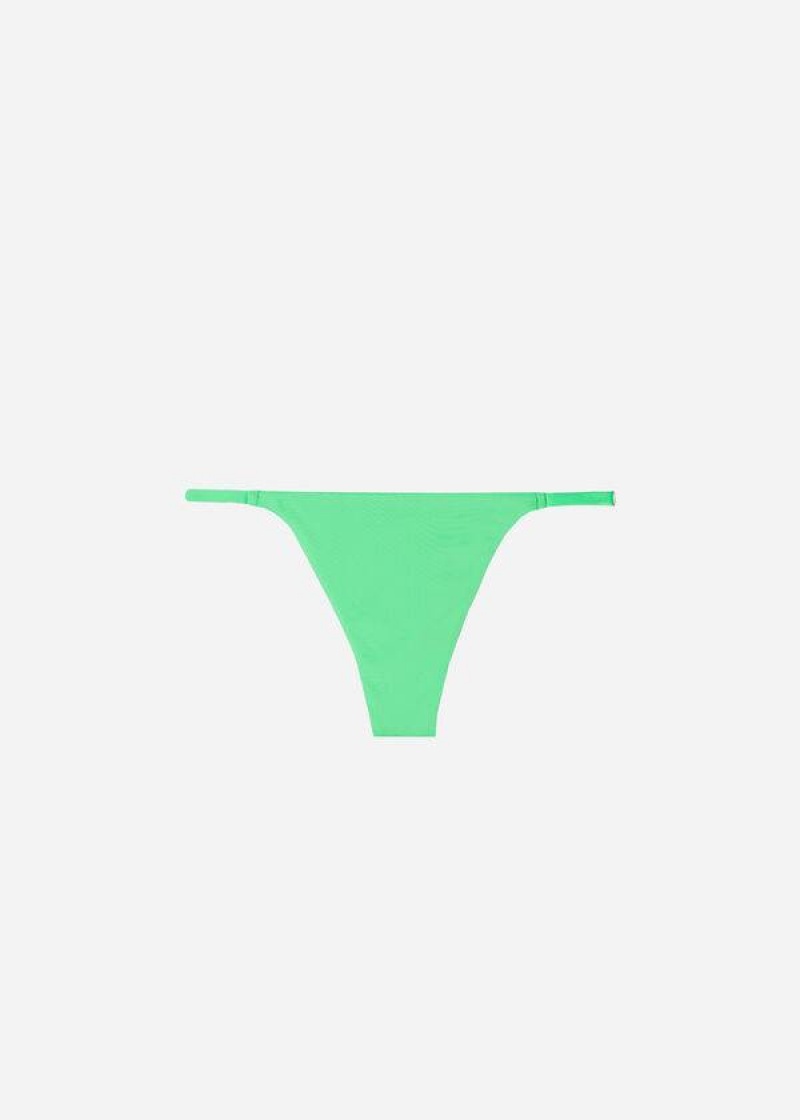 Calzedonia Thong Indonesia Eco G-string Women's Bikini Bottoms Mint | CA 2553UT