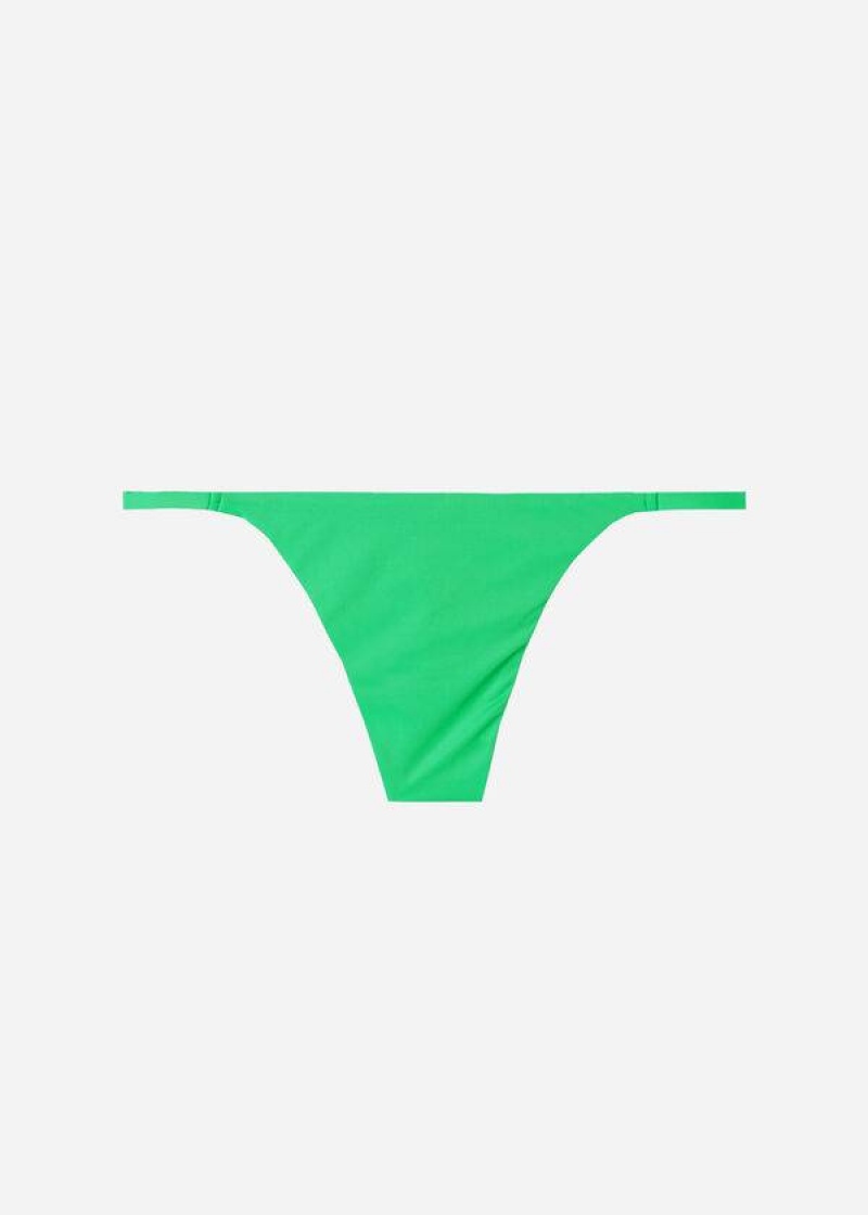 Calzedonia Thong Indonesia Eco Women's Bikini Bottoms Green | CA 2557EX