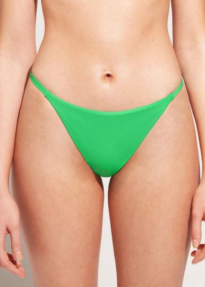 Calzedonia Thong Indonesia Eco Women\'s Bikini Bottoms Green | CA 2557EX