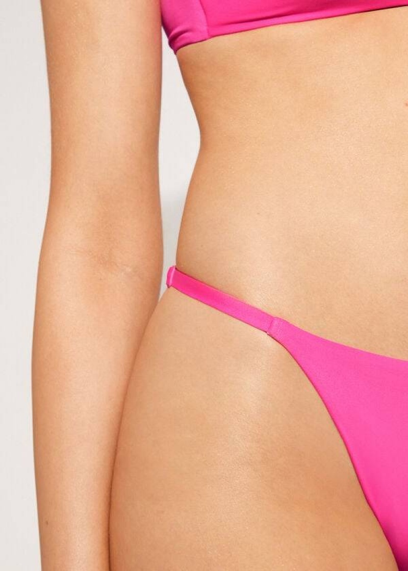 Calzedonia Thong Indonesia Eco Women's Bikini Bottoms Pink | CA 2556RW