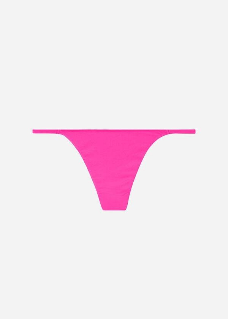 Calzedonia Thong Indonesia Eco Women's Bikini Bottoms Pink | CA 2556RW