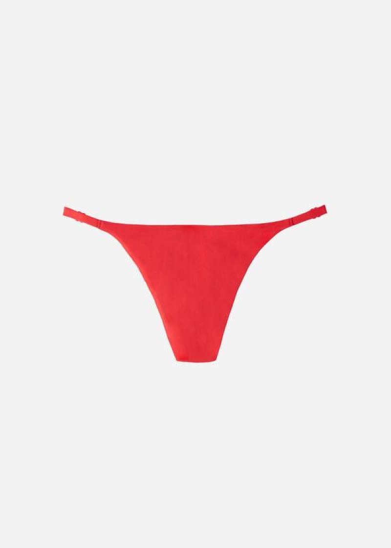 Calzedonia Thong Indonesia Eco Women's Bikini Bottoms Red | CA 2554YU