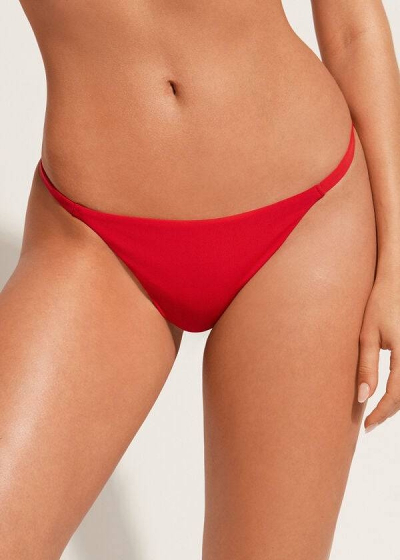 Calzedonia Thong Indonesia Eco Women\'s Bikini Bottoms Red | CA 2554YU