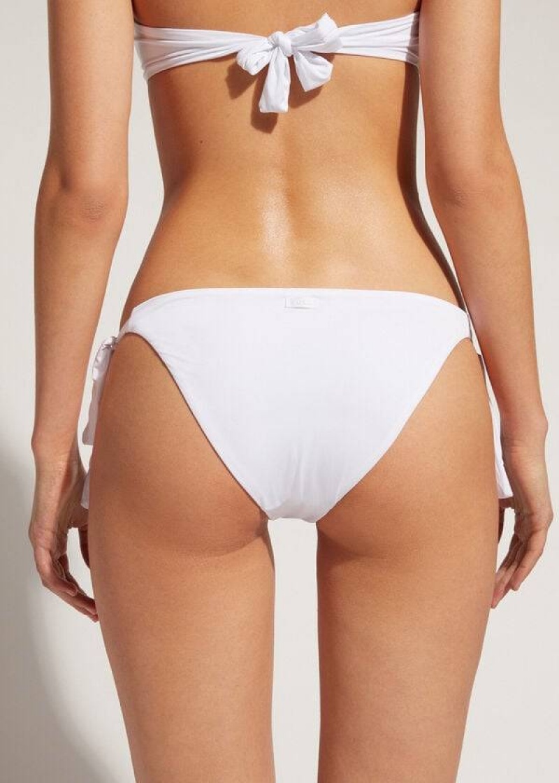 Calzedonia Tied Indonesia Eco Women's Bikini Bottoms White | CA 2545GL