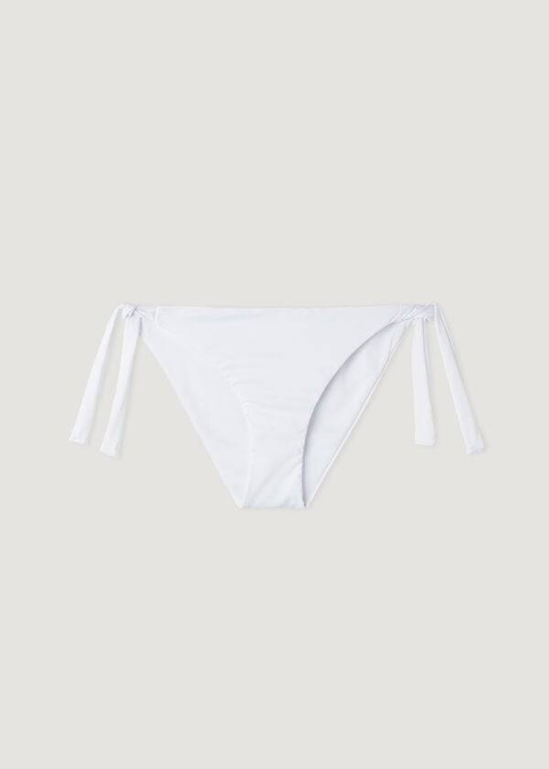 Calzedonia Tied Indonesia Eco Women's Bikini Bottoms White | CA 2545GL