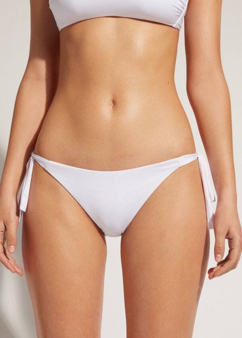 Calzedonia Tied Indonesia Eco Women\'s Bikini Bottoms White | CA 2545GL