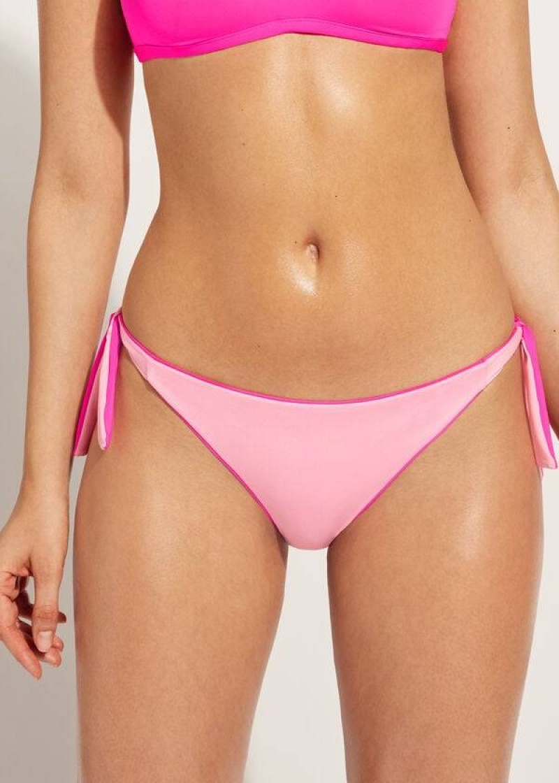 Calzedonia Tied Indonesia Eco Women's Bikini Bottoms Pink | CA 2541LH