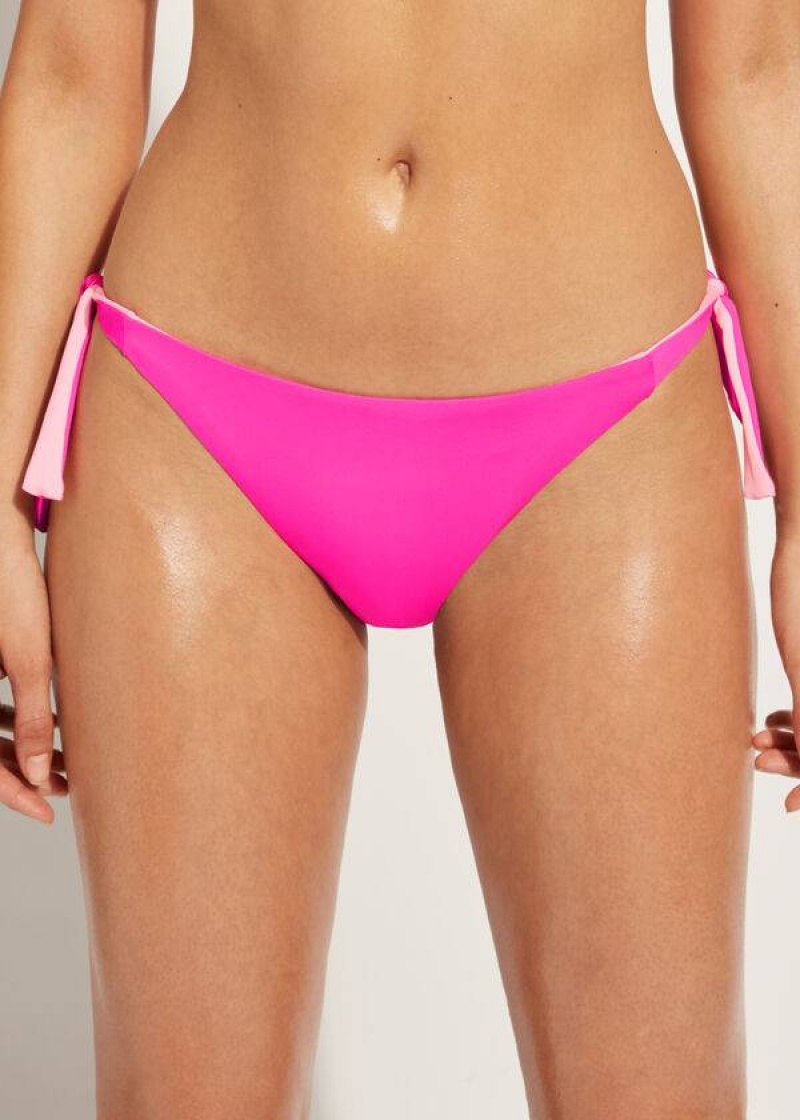 Calzedonia Tied Indonesia Eco Women\'s Bikini Bottoms Pink | CA 2541LH