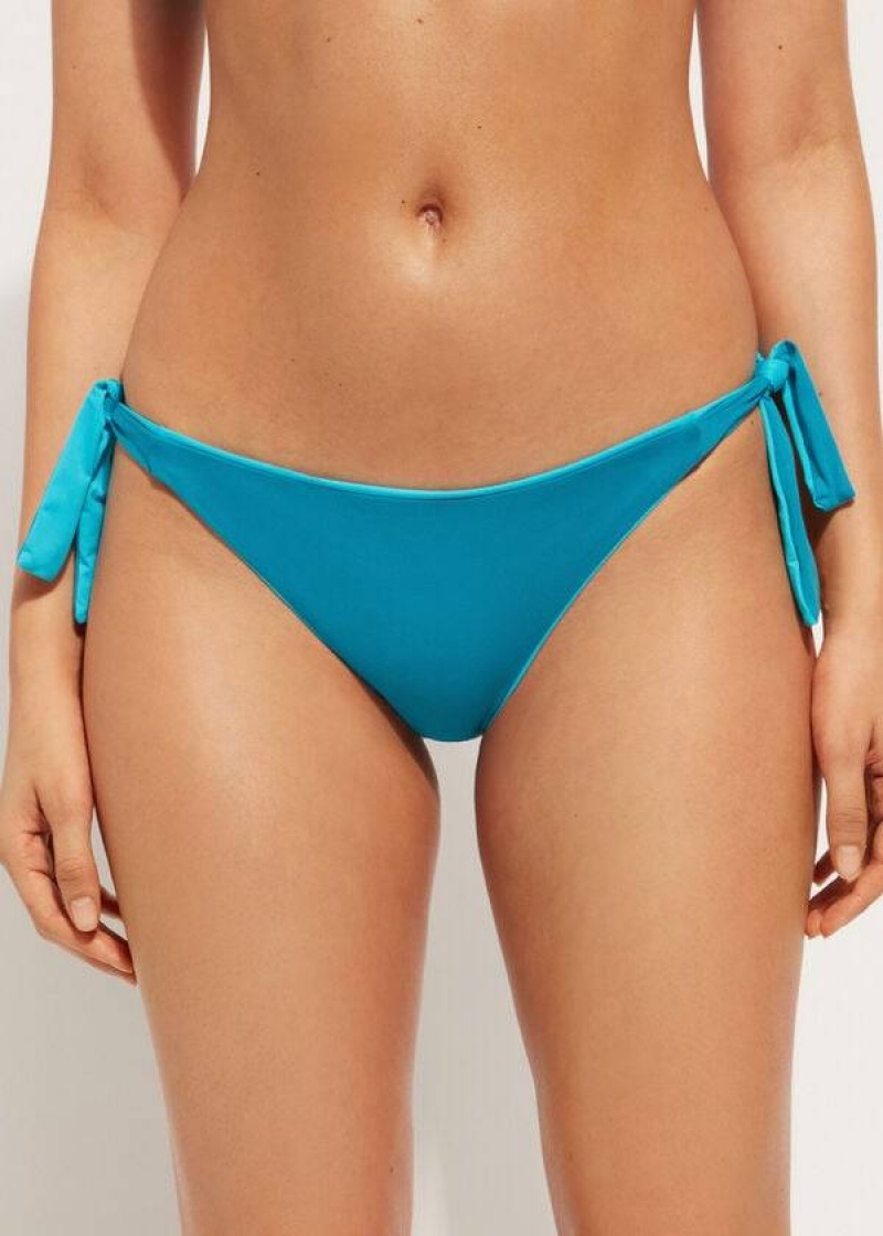 Calzedonia Tied Indonesia Eco Women's Bikini Bottoms Turquoise | CA 2540ZG