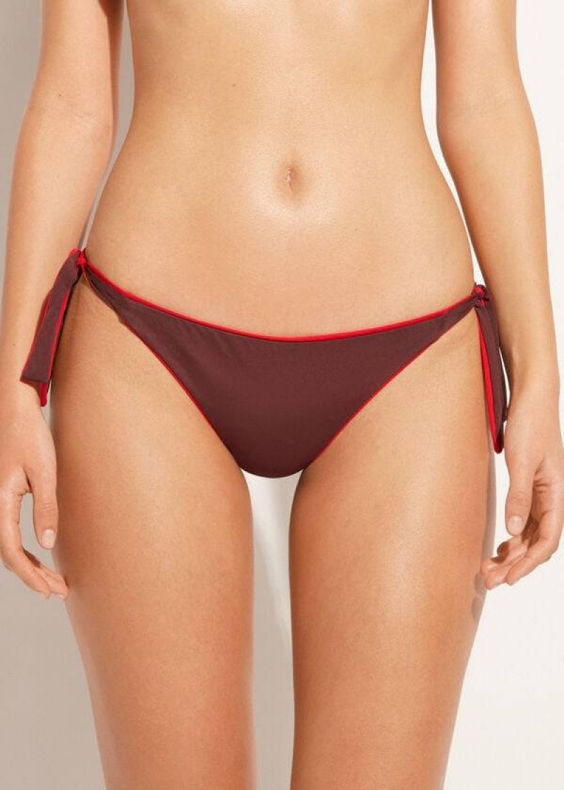 Calzedonia Tied Indonesia Eco Women's Bikini Bottoms Red | CA 2539XF