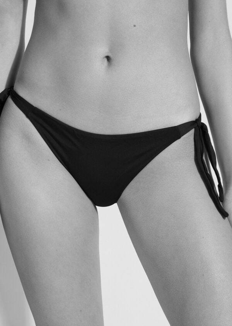 Calzedonia Tied Indonesia Women's Bikini Bottoms Black | CA 2546FM