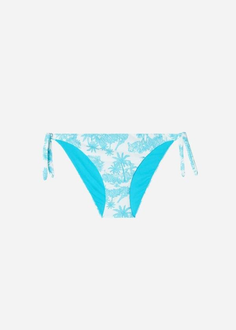 Calzedonia Tied Sorrento Women's Bikini Bottoms Blue | CA 2536BC