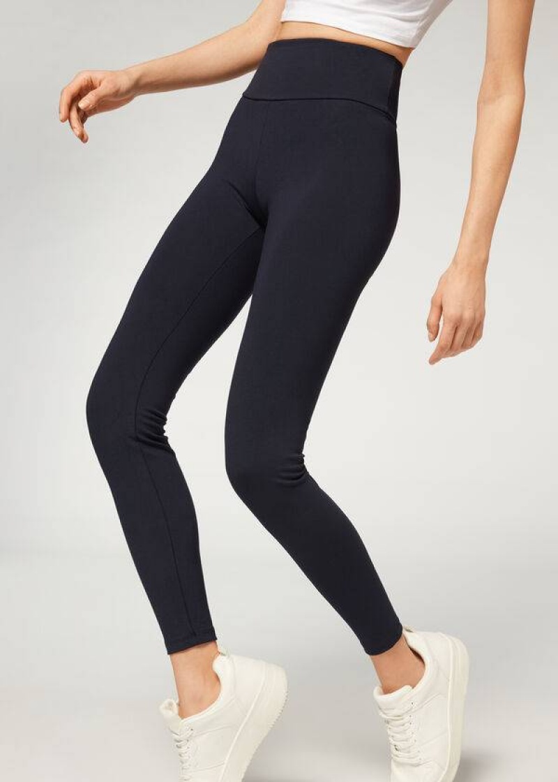 Calzedonia Total Shaper Women's Leggings Blue | CA 1488OR