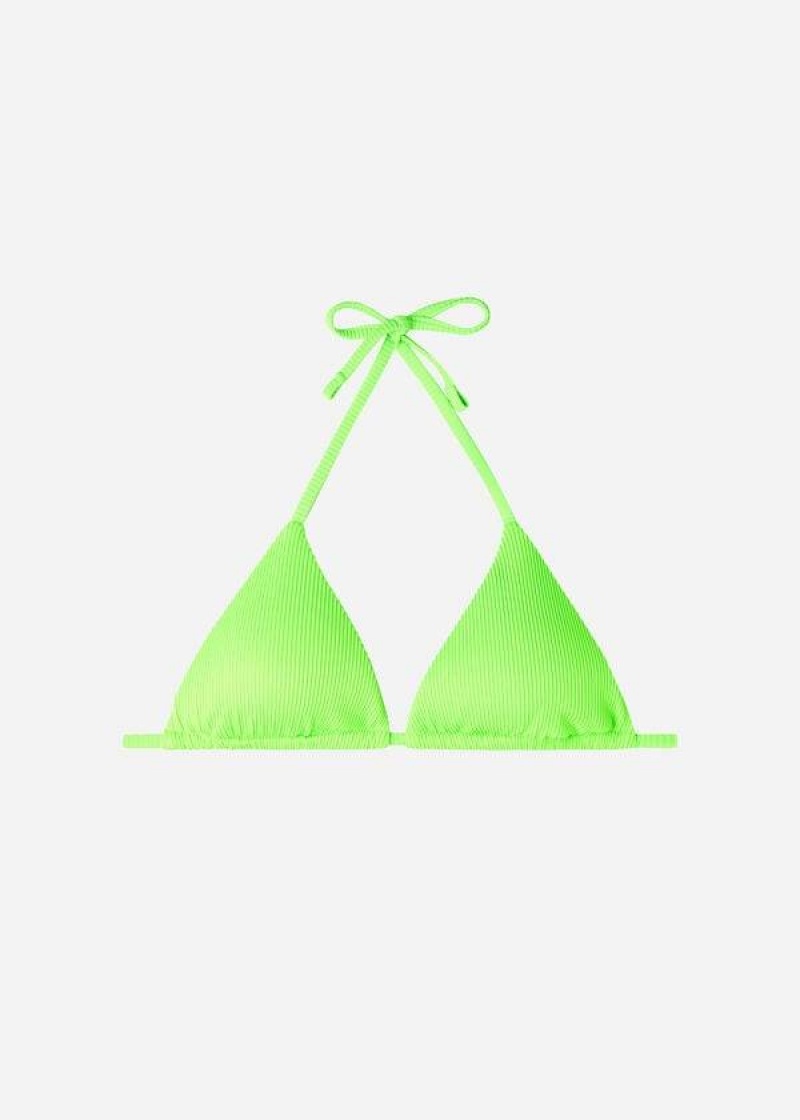 Calzedonia Triangle Slide String New York Women's Bikini Tops Green | CA 2169FM