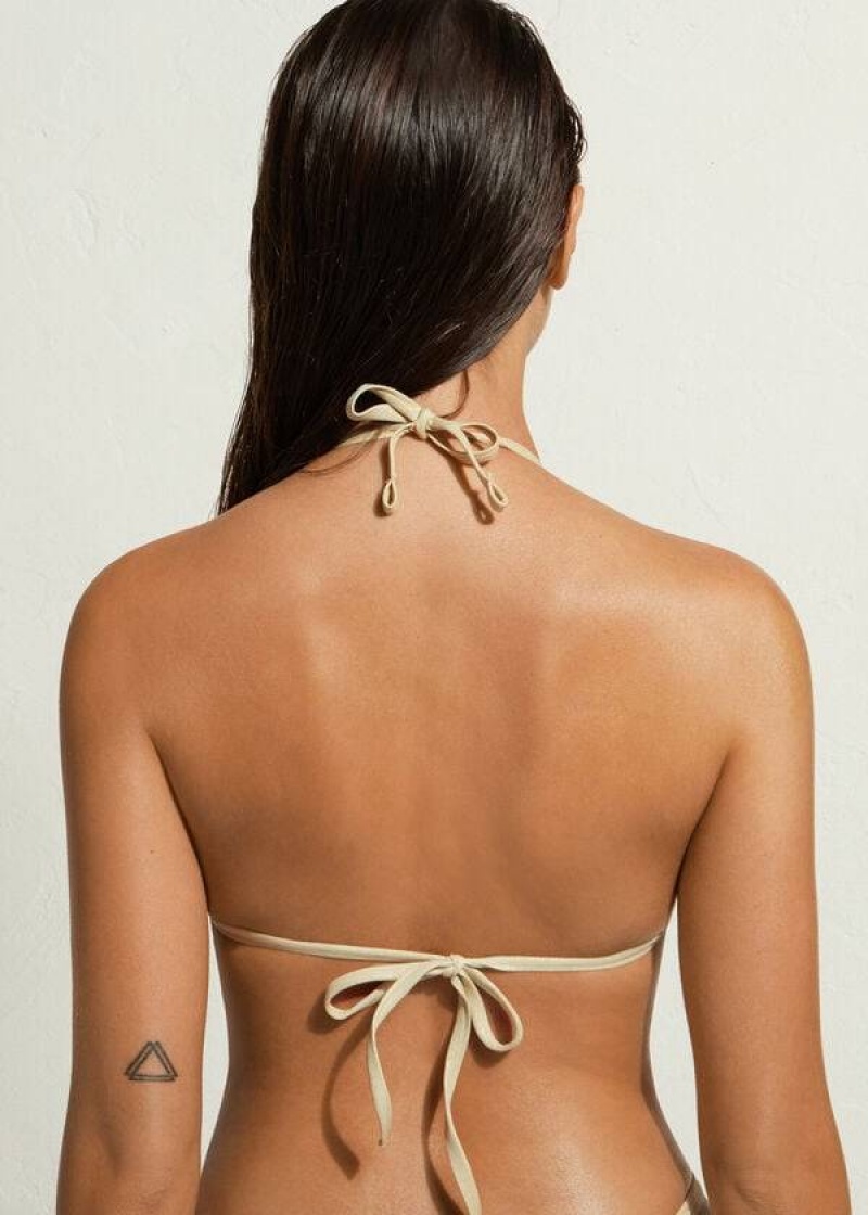 Calzedonia Triangle String Abu Dhabi Women's Bikini Tops Gold | CA 2167SO