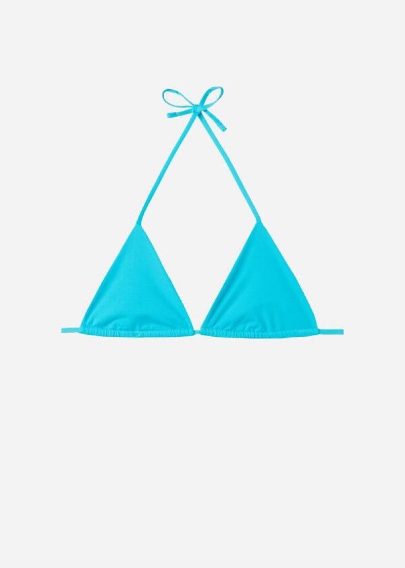 Calzedonia Triangle String Indonesia Eco rosa Women's Bikini Tops Turquoise | CA 2146JJ