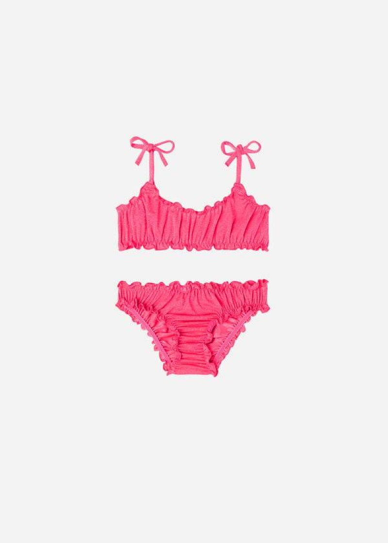 Calzedonia Two Piece Formentera Kids\' Swimsuits Pink | CA 1134LH