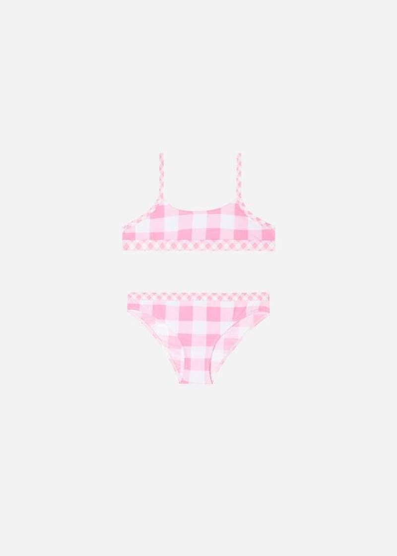 Calzedonia Two Piece Lione Kids\' Swimsuits Pink | CA 1132JJ