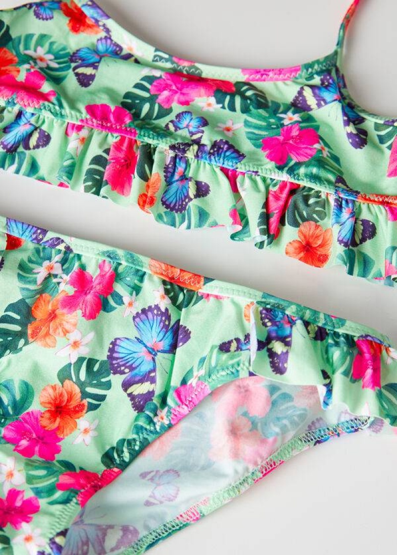 Calzedonia Two Piece Malibù Kids' Swimsuits Green | CA 1129FM