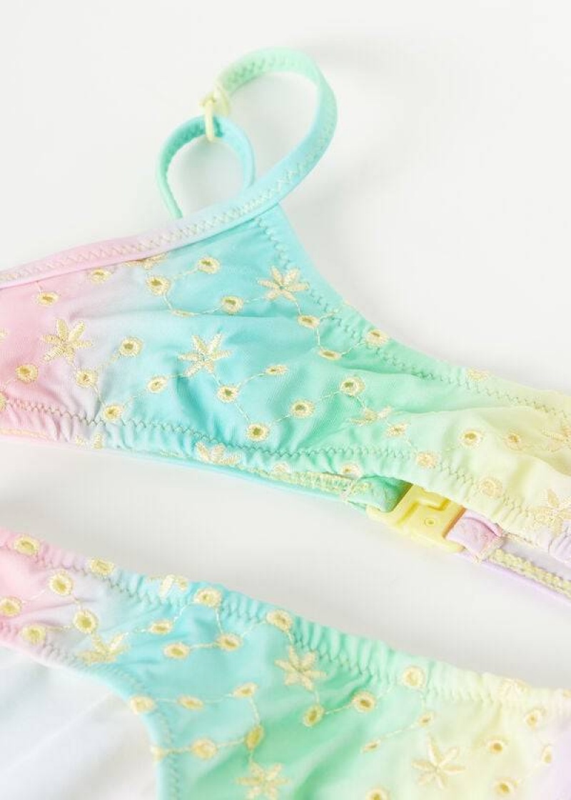 Calzedonia Two Piece Panama Kids' Swimsuits Green | CA 1126AP