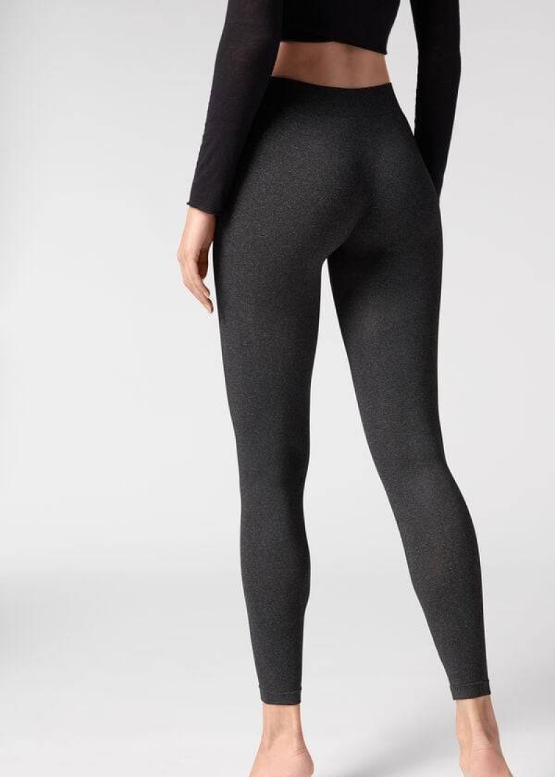 Calzedonia Ultra-Opaque Microfiber Women's Leggings Grey | CA 1481WY