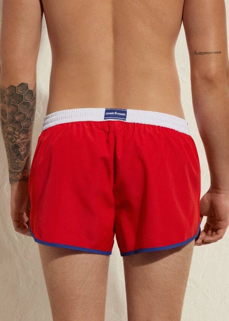 Calzedonia Venice Beach Eco Men's Swim Trunks Red | CA 1277YU