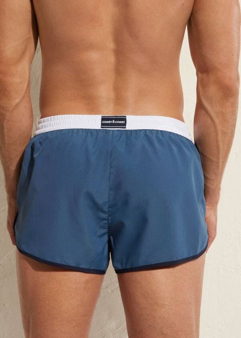 Calzedonia Venice Beach Eco Men's Swim Trunks Blue | CA 1275RW