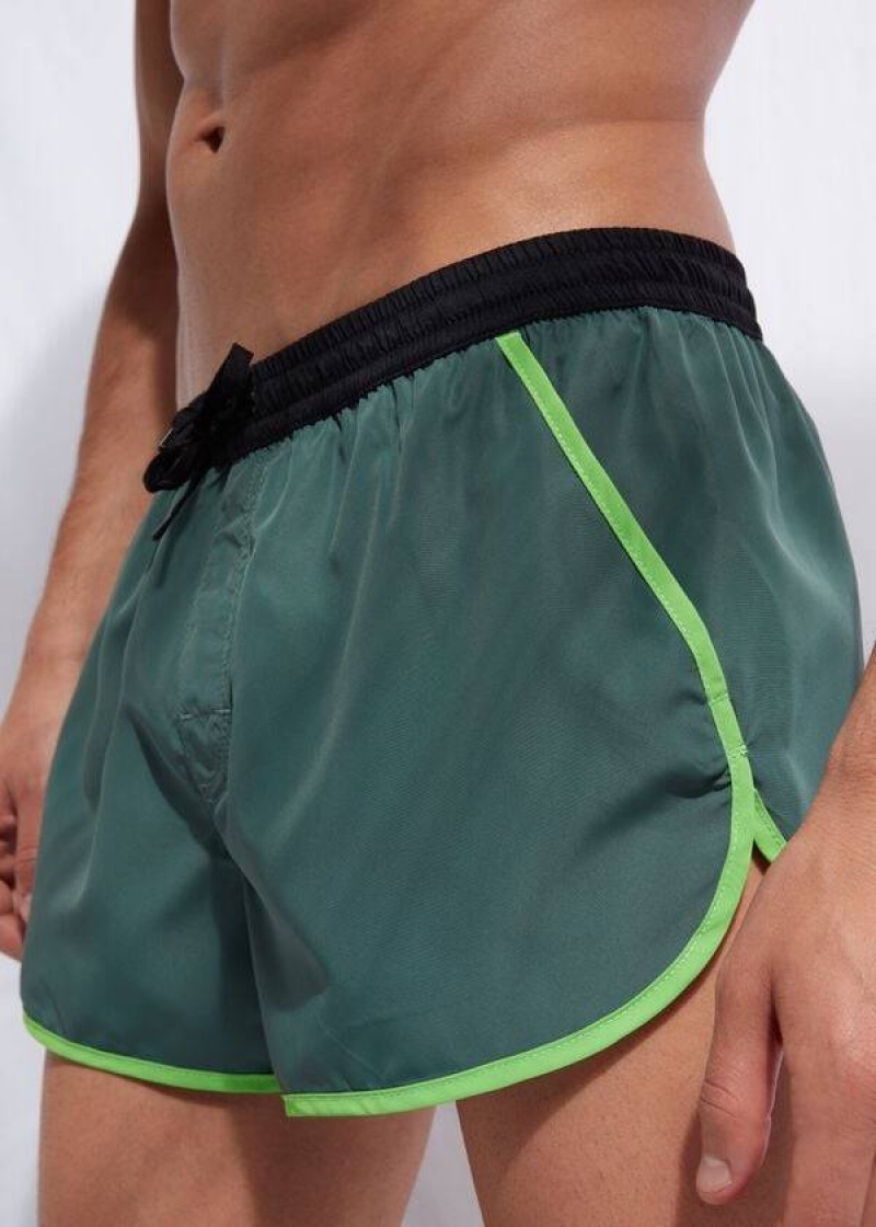 Calzedonia Venice Beach Men's Swim Trunks Green | CA 1279IS