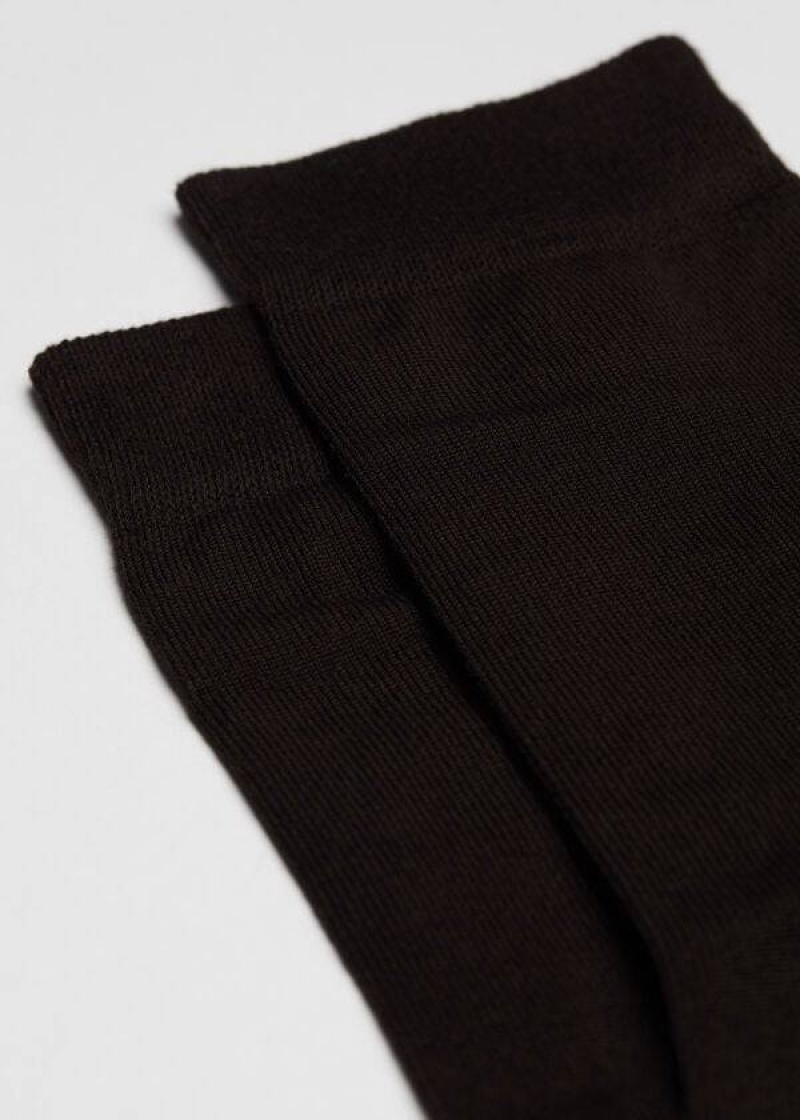 Calzedonia Warm Cotton Crew Men's Socks Brown | CA 1368LH