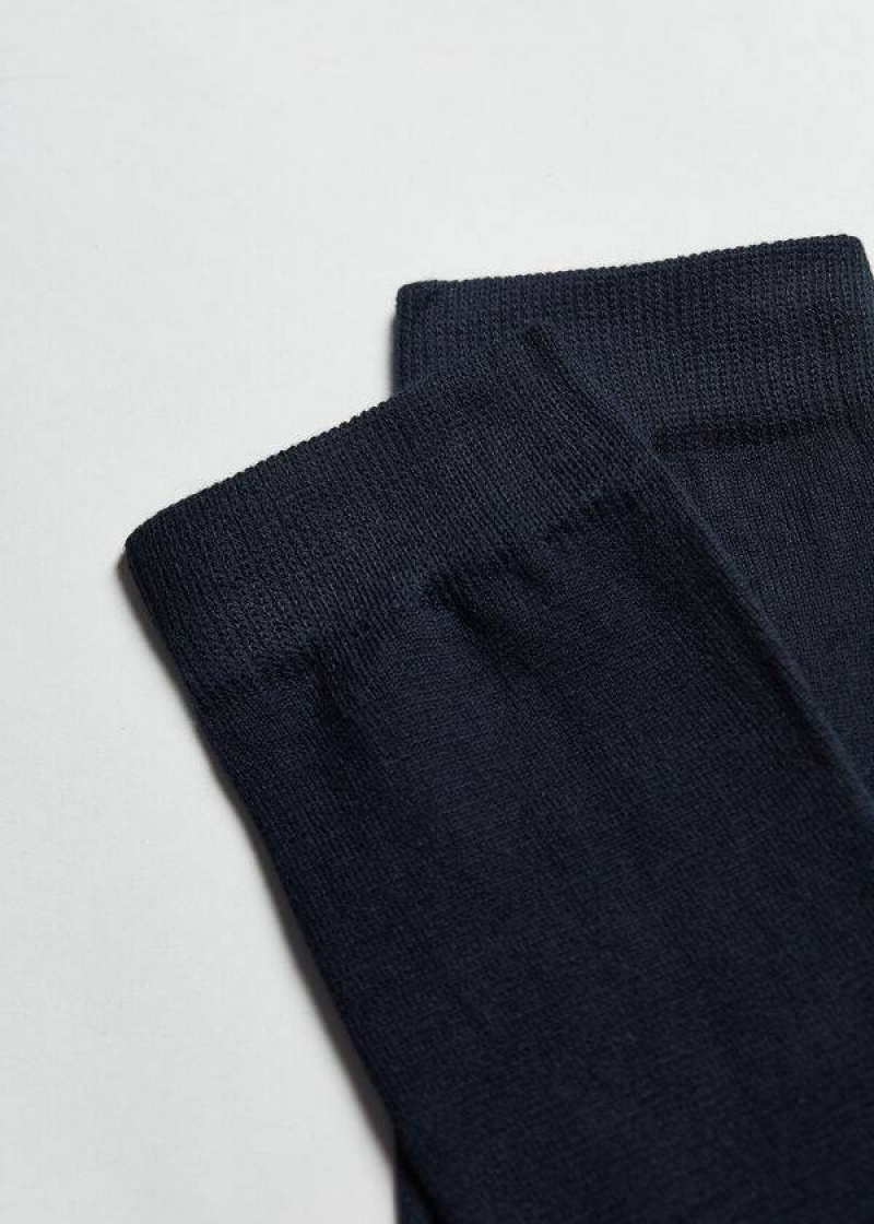 Calzedonia Warm Cotton Long Men's Socks Blue | CA 1409IS