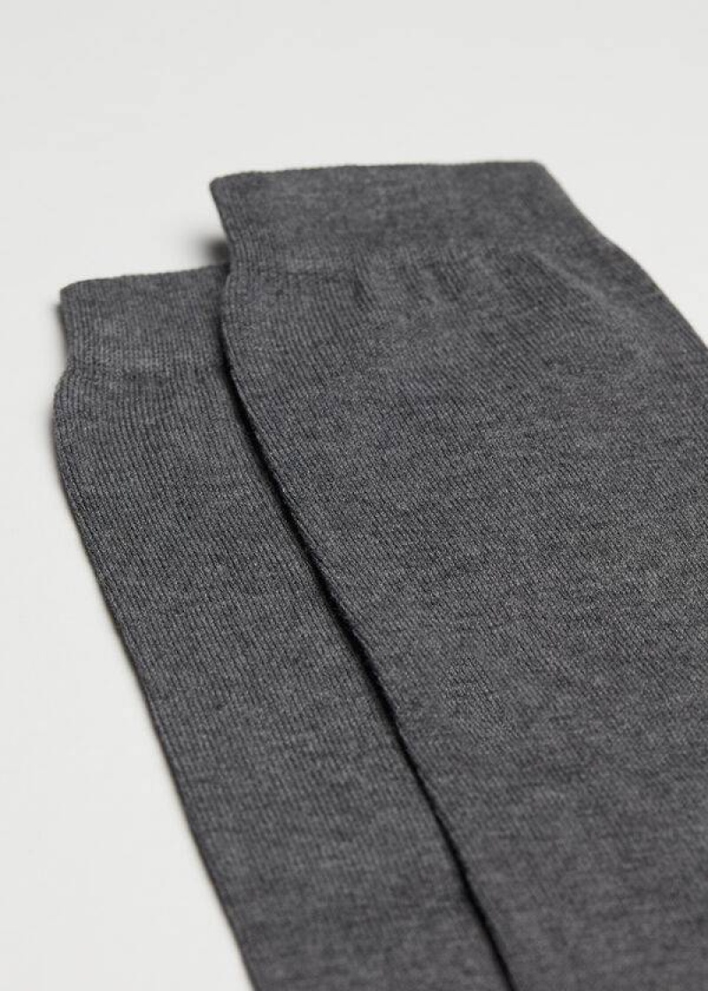 Calzedonia Warm Cotton Long Men's Socks Grey | CA 1408UT