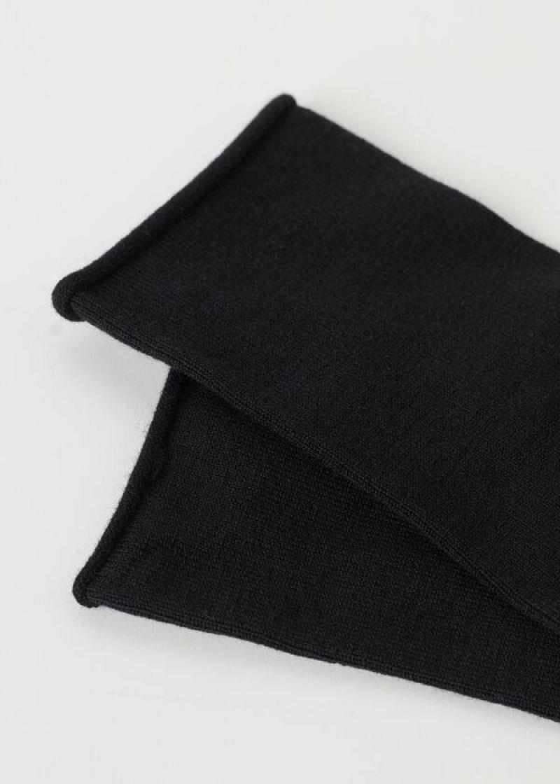 Calzedonia Wool and Cotton Short Women's Socks Black | CA 1632VD