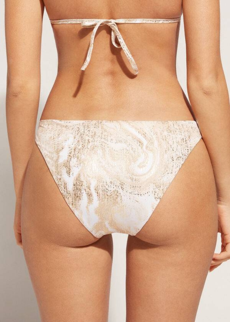 Calzedonia with Rings Melbourne Women's Bikini Bottoms Gold | CA 2531EX