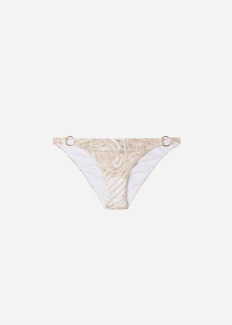 Calzedonia with Rings Melbourne Women's Bikini Bottoms Gold | CA 2531EX